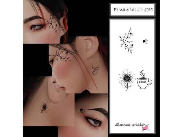 Alpha Female tattoo 78 - The Sims 4 Custom Content