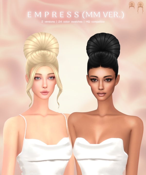 Maxis Match Empress Hairstyle (MM Ver) by greenteahoney - The Sims 4 Custom Content