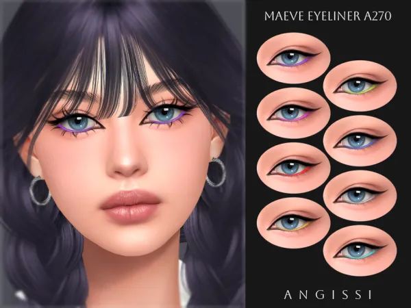 Mix Maeve Eyeliner A270 by ANGISSI - The Sims 4 Custom Content