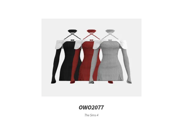 Maxis Match OWO2077 Sultry Knit Mini Dress - The Sims 4 Custom Content