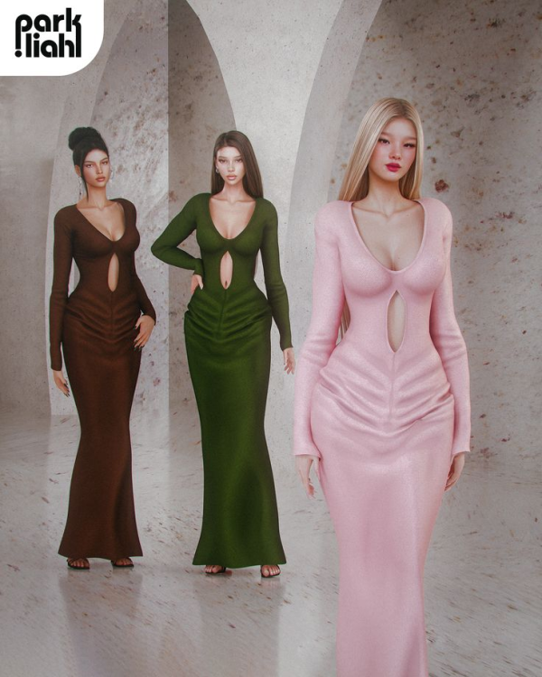 Alpha PARKLIAH CLEMENTINE DRESS (SIMS 4 BLENDER VERSION) by parkliah - The Sims 4 Custom Content