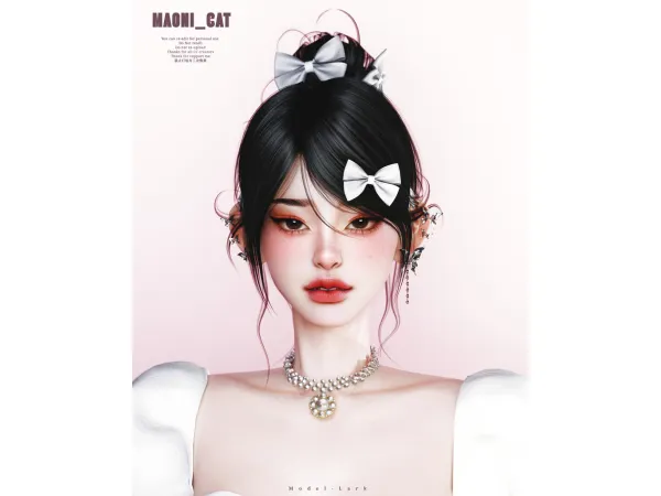 Alpha HAIR No58 ver1 by Maonicat - The Sims 4 Custom Content