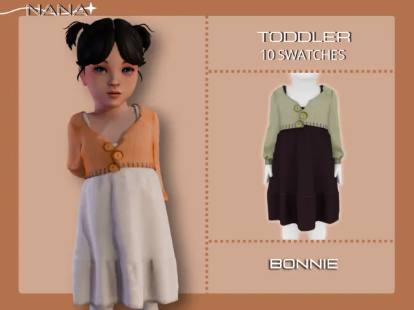 Maxis Match 7NANA (Bonnie) Dress w Cardigan - The Sims 4 Custom Content
