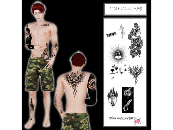 Alpha Male tattoo 79 - The Sims 4 Custom Content