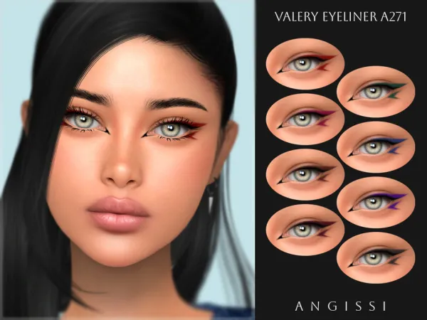 Mix Valery Eyeliner A271 by ANGISSI - The Sims 4 Custom Content