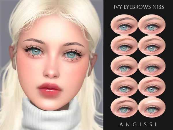 Alpha Ivy Eyebrows N135 by ANGISSI - The Sims 4 Custom Content