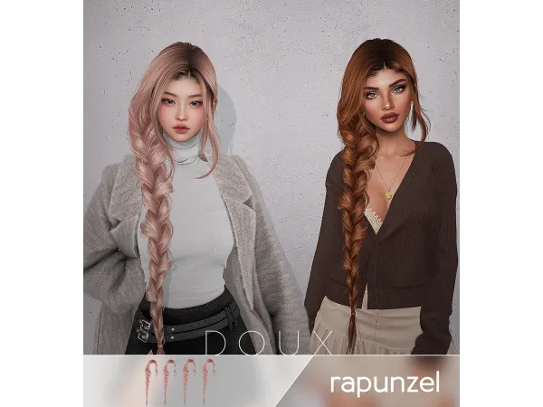 Alpha Doux Rapunzel Hairstyle - The Sims 4 Custom Content