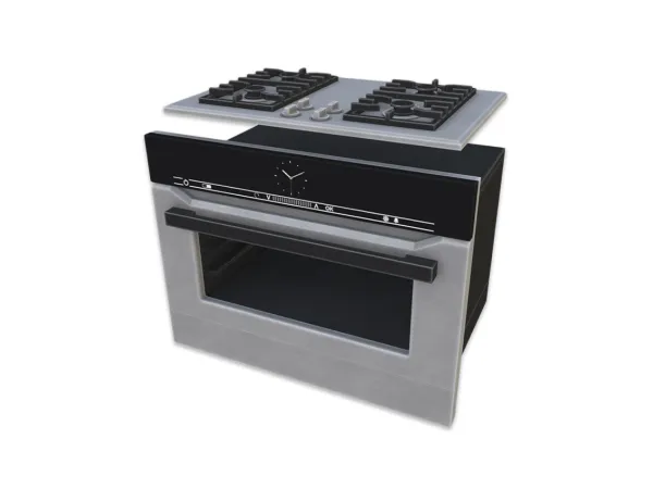 Maxis Match Comiko Modern Kitchen Oven With Gas Hob - The Sims 4 Custom Content