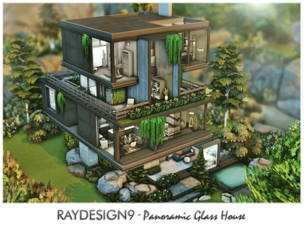 Maxis Match Panoramic Glass House by RayDesign9 - The Sims 4 Custom Content