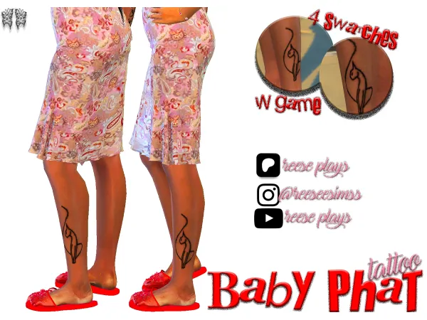 Alpha Baby Phat Ankle Tattoo - The Sims 4 Custom Content