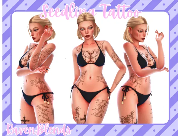 Mix RavenBlends Seedling Tattoo - The Sims 4 Custom Content