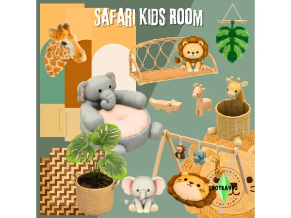 Mix Safari Kids Room by Snotra902 - The Sims 4 Custom Content