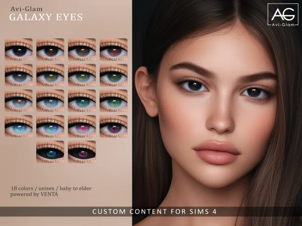 Alpha Galaxy Eyes Avi Glam - The Sims 4 Custom Content