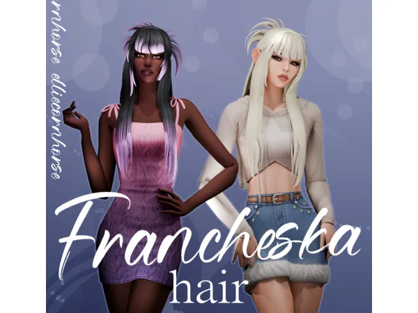 Maxis Match Francheska Hair by elliecornhorse - The Sims 4 Custom Content