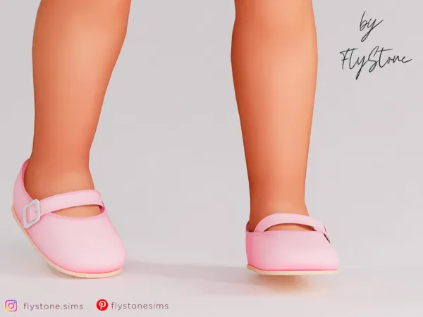 Maxis Match Toddler Glossy Ballet Flats by FlyStone - The Sims 4 Custom Content
