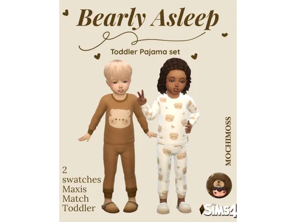 Maxis Match Bearly Asleep Pj Set by mochiimoss - The Sims 4 Custom Content