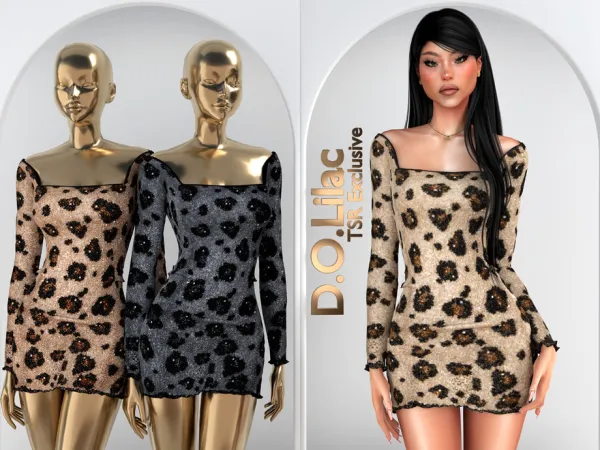 Alpha Embellished Sequin Mini Dress DO2089 - The Sims 4 Custom Content