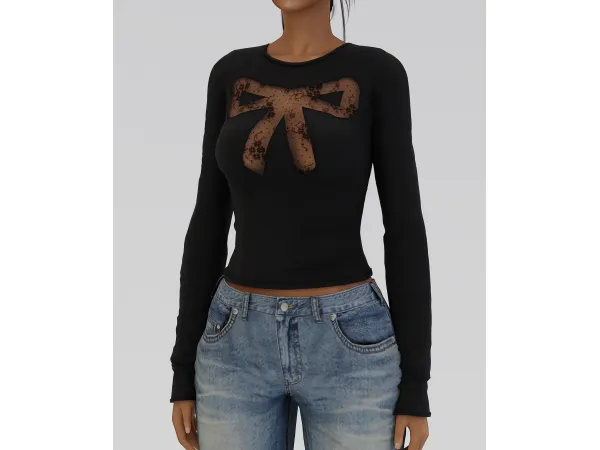 Alpha sandy liang doting top by delicious things - The Sims 4 Custom Content