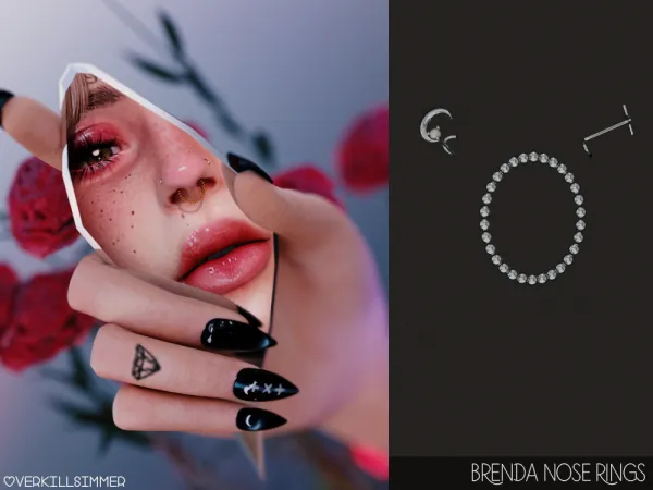 Alpha Brenda nose rings - The Sims 4 Custom Content