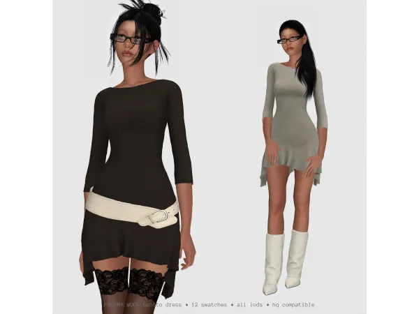 Mix paloma wool benito dress by delicious things - The Sims 4 Custom Content