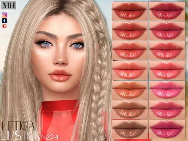 Alpha Leticia Lipstick N294 - The Sims 4 Custom Content
