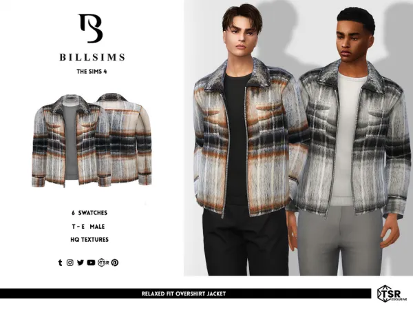 Alpha Relaxed Fit Overshirt Jacket by Bill_Sims - The Sims 4 Custom Content