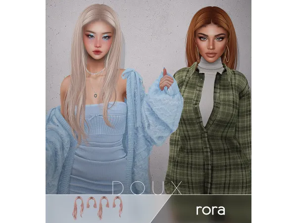 Alpha Doux Rora Hairstyle - The Sims 4 Custom Content