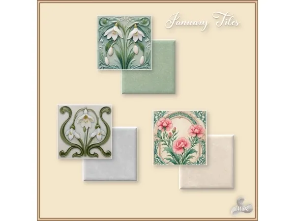 Mix Monthly Series Cozy January Tiles - The Sims 4 Custom Content
