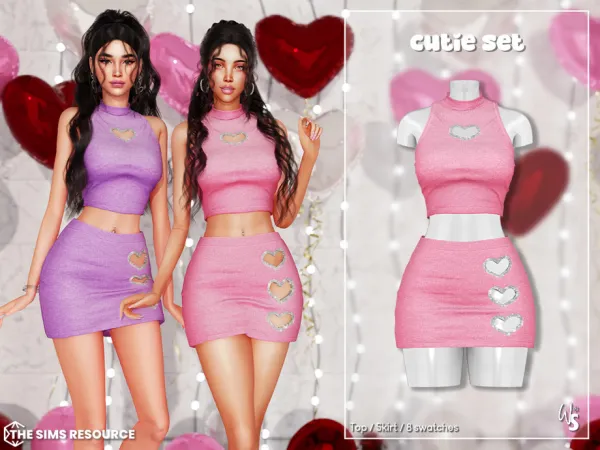 Alpha Cutie Clothing Set by WisteriaSims - The Sims 4 Custom Content