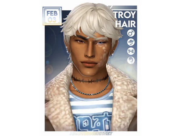 Maxis Match Troy Hair by aharris00britney - The Sims 4 Custom Content