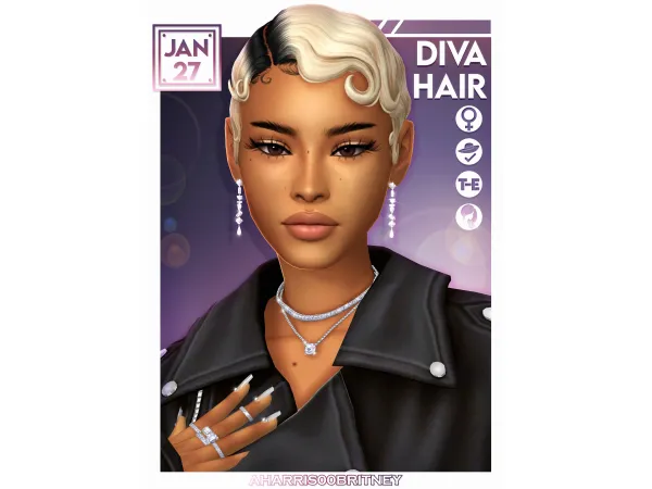 Maxis Match Diva Hair by aharris00britney - The Sims 4 Custom Content