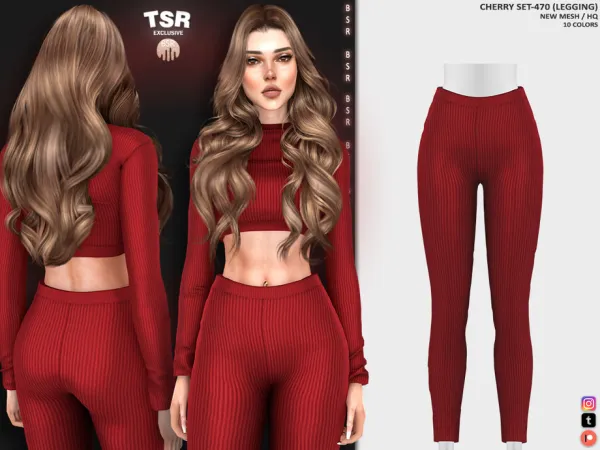 Alpha CHERRY SET 470 (LEGGING) BD1245 tr by busra - The Sims 4 Custom Content
