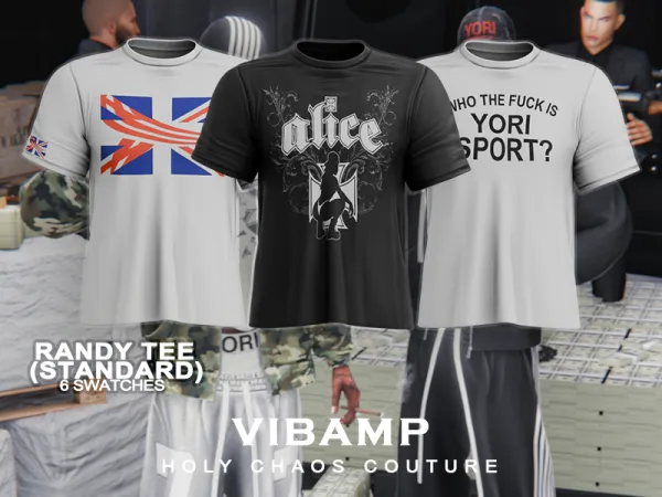 Alpha VIBAMP Randy Tee (Standard Version) - The Sims 4 Custom Content