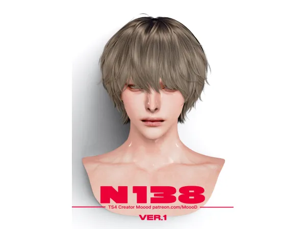 Alpha [SIMS4TS4] MoooD Hair N138 VER1 - The Sims 4 Custom Content
