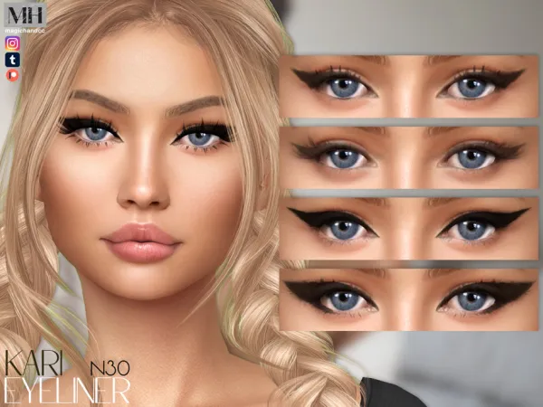 Alpha Kari Eyeliner N30 - The Sims 4 Custom Content