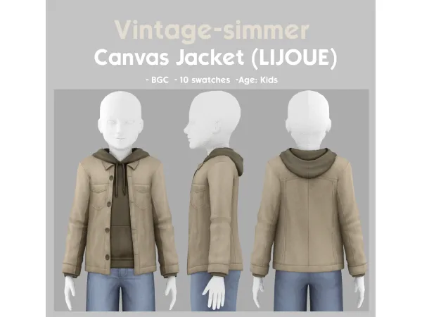 Maxis Match Canvas Jacket simmer by vintage - The Sims 4 Custom Content