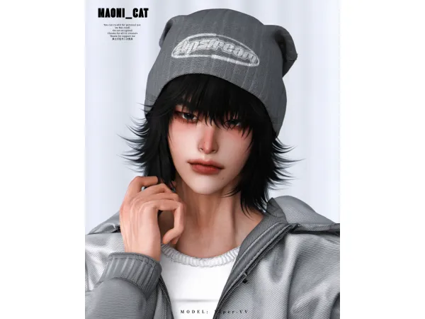 Alpha HAIR No59 ver1 by Maonicat - The Sims 4 Custom Content