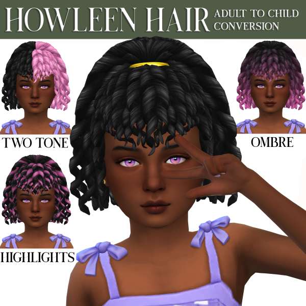 Maxis Match Howleen Hair by simsfinds - The Sims 4 Custom Content