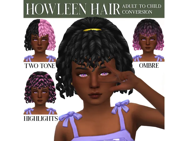 Maxis Match Howleen Hair by sleepyz - The Sims 4 Custom Content