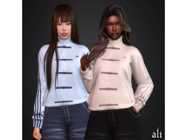 Mix ADIDAS CNY jacket (F) DEC2025 by ali_s4cc - The Sims 4 Custom Content