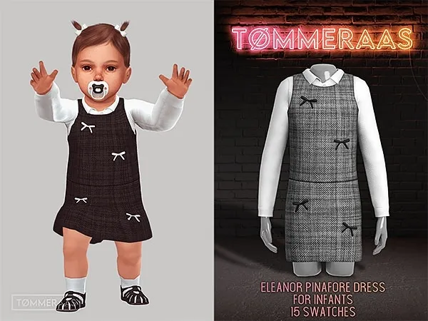 Alpha TØMMERAAS Eleanor Pinafore Dress for Infants by tommeraas - The Sims 4 custom content