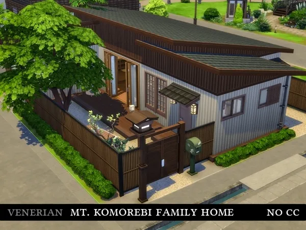 Maxis Match Mt Komorebi Family Home by Venerian NO CC - The Sims 4 Custom Content