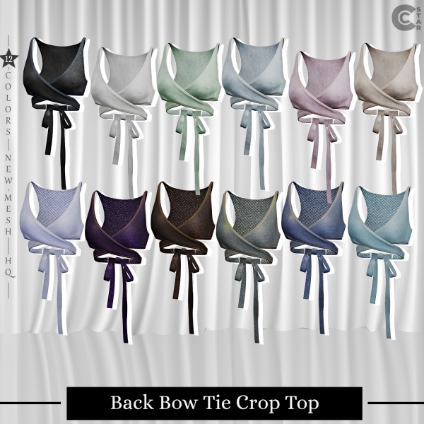 Alpha Back Bow Tie Crop Top cool_content_star by cool_content_star - The Sims 4 Custom Content