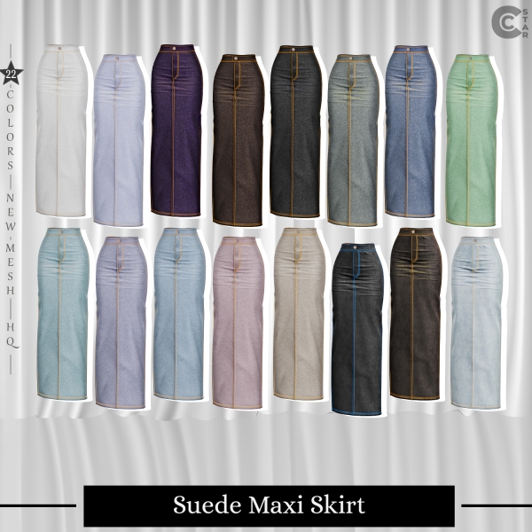 Alpha Suede Maxi Skirt cool_content_star by cool_content_star - The Sims 4 custom content