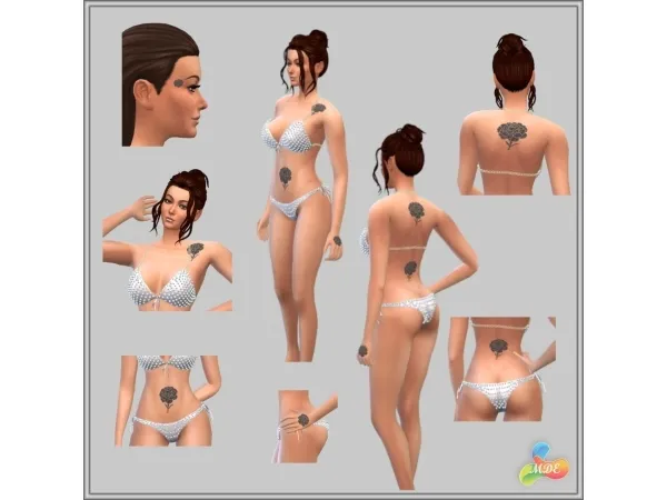 Maxis Match Carnation Tattoo Set - The Sims 4 Custom Content