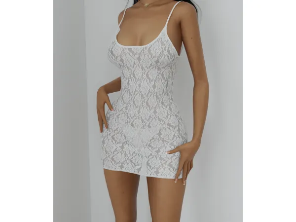 Alpha lace mini dress by delicious things - The Sims 4 Custom Content
