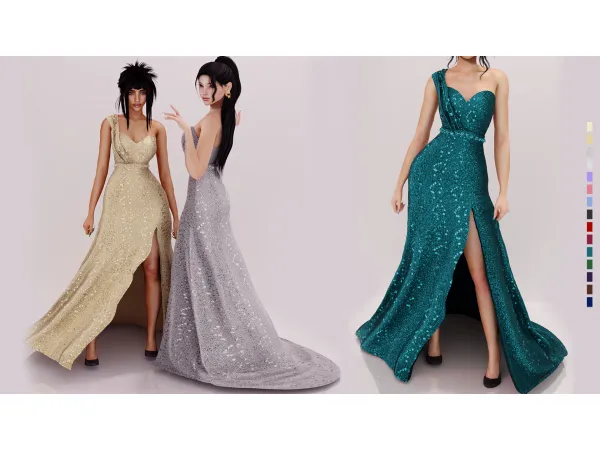 Alpha Siena Sequin Gown - The Sims 4 Custom Content
