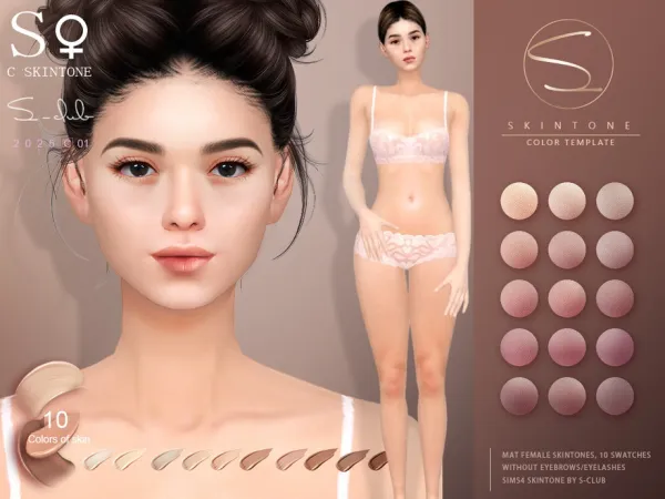 Alpha S CLUB_0126_female skintones Club by S - The Sims 4 Custom Content