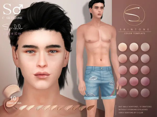 Alpha S CLUB_0126_male skintones Club by S - The Sims 4 Custom Content