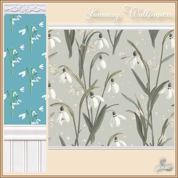 Maxis Match Cozy January Wallpapers by mde - The Sims 4 Custom Content